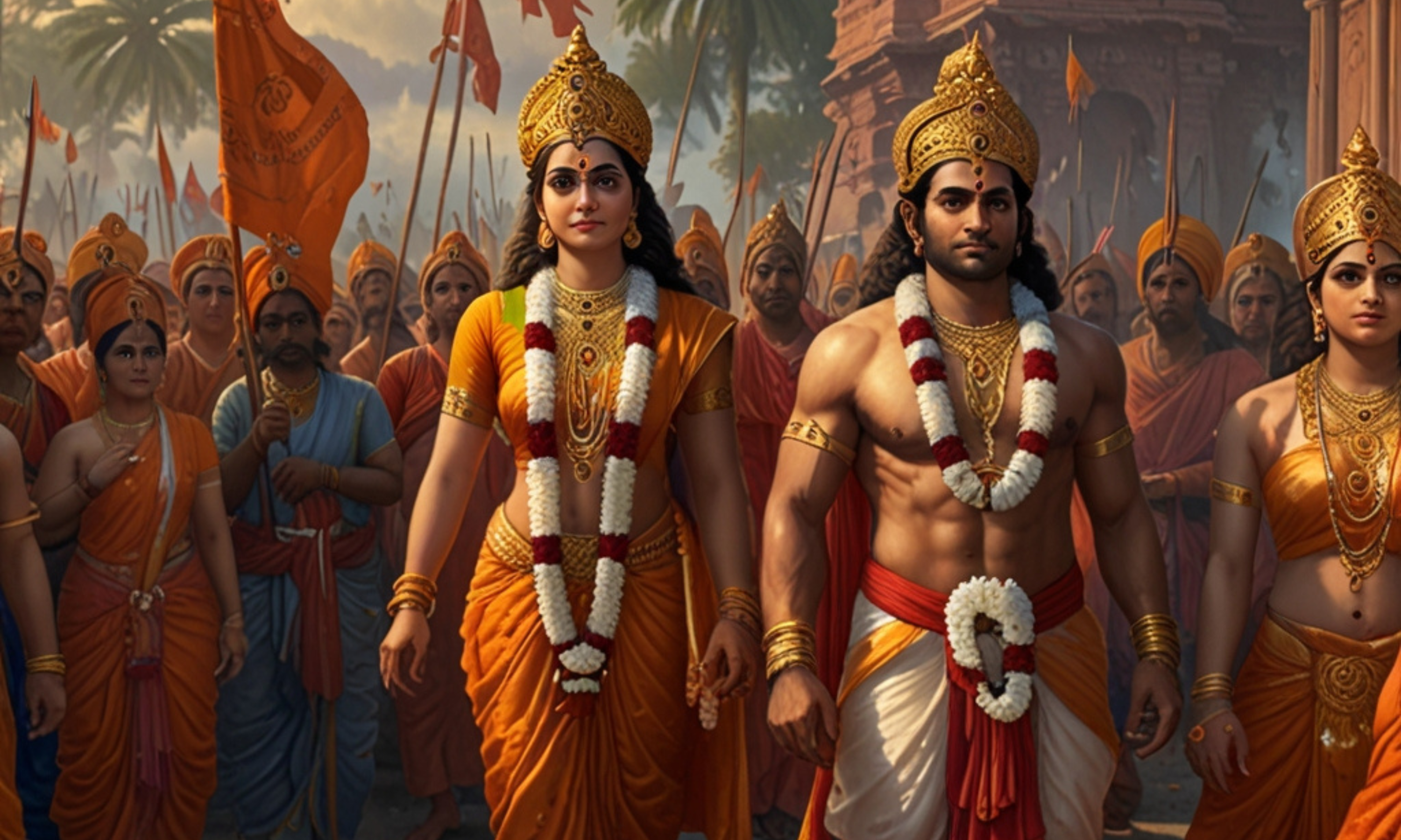 14-Year exile to Rama, Sita and Lakshmana