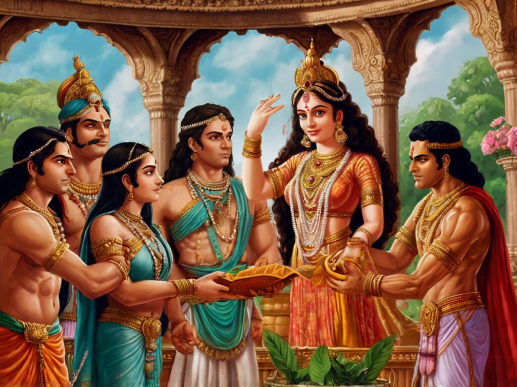 Draupadi becoming the wife of all five Pandavas